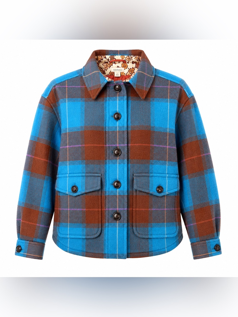 Sundance Rolaine Plaid Wool Blend Quilted Jacket Size Large